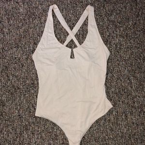 Cream Bodysuit with Crossed Back